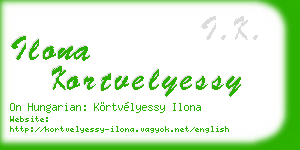 ilona kortvelyessy business card